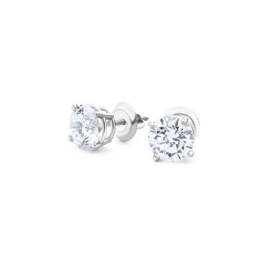 GIOVE MIO Studs en Oro Blanco de 14Kt con Diamante Creado en Laboratorio. Oro 14Kt / Blanco / 7.25MM