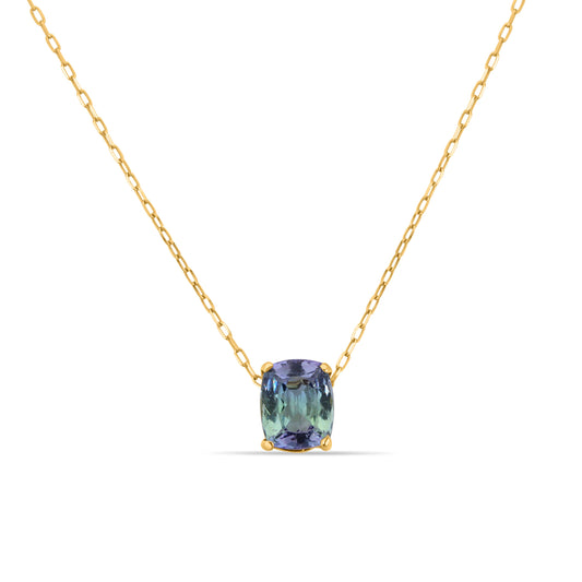 GIOVE MIO Exquisite Sapphire Pendant Necklace, 14k Gold, 45cm, 1.05ct