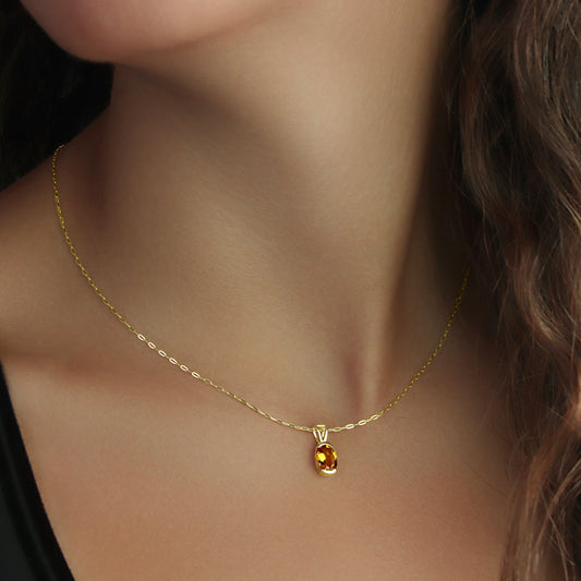 GIOVE MIO Exclusive Citrine Pendant in 14kt Yellow Gold, 1.14ct. Radiate in this unique piece. Shine with elegance and style!