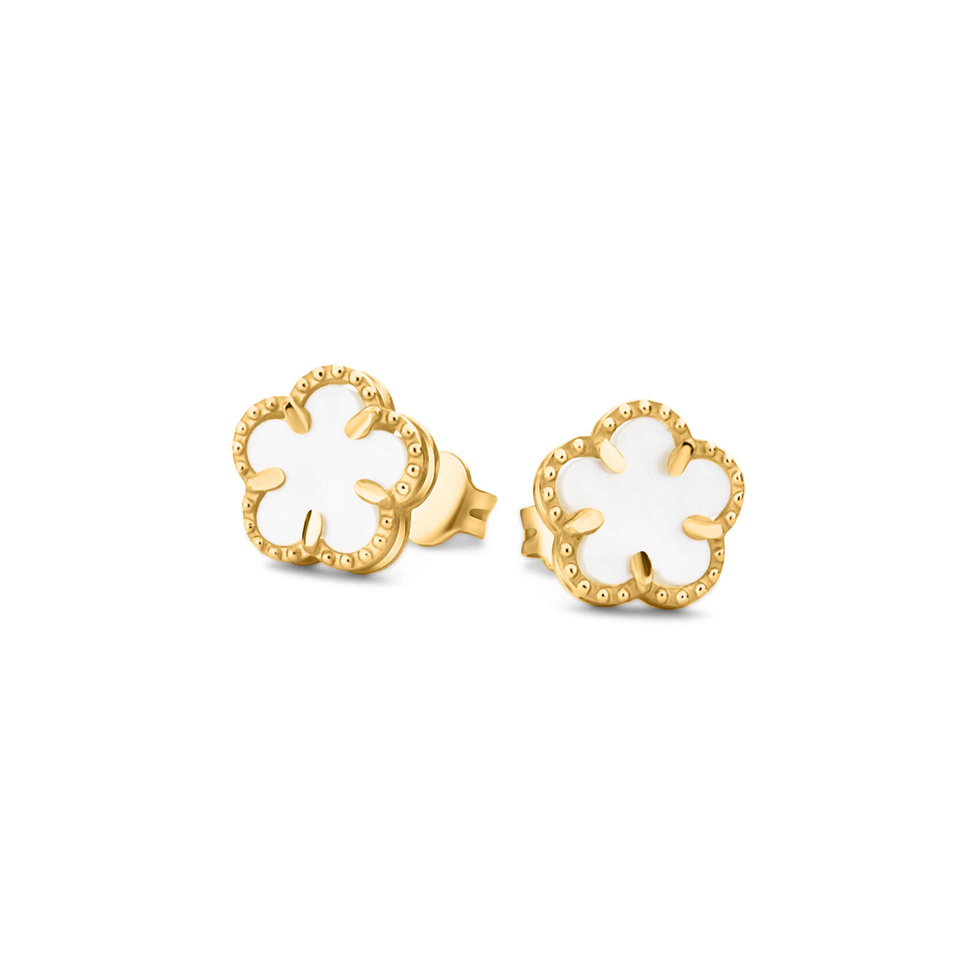GIOVE MIO Studs en Oro Amarillo de 14Kt con Madres Perla. Oro 14Kt / Amarillo / 8MM
