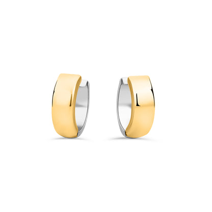 GIOVE MIO Huggies en Oro Amarillo y Blanco de 14Kt. Oro 14Kt / Amarillo y Blanco / 6MM