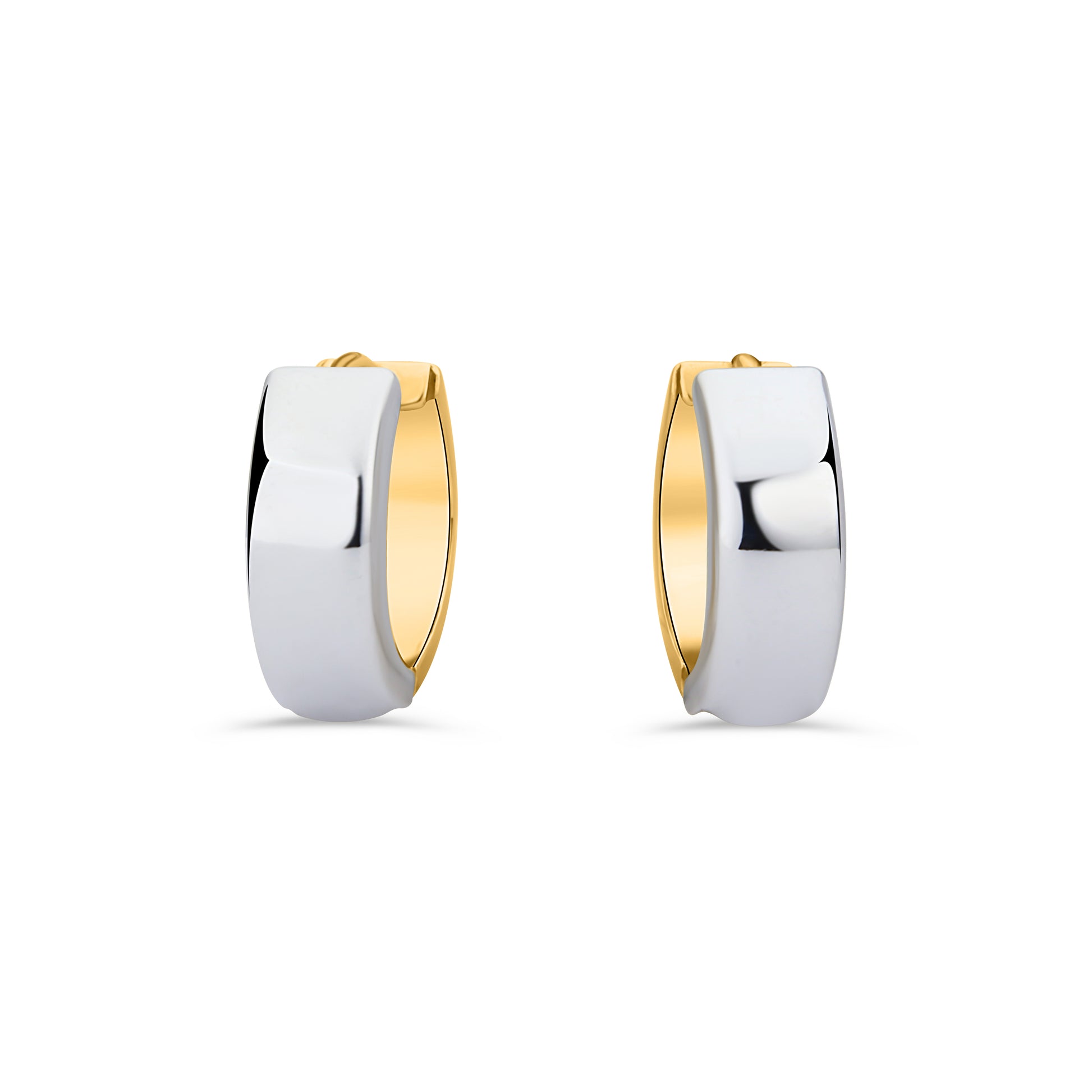 GIOVE MIO Huggies en Oro Amarillo y Blanco de 14Kt. Oro 14Kt / Amarillo y Blanco / 6MM