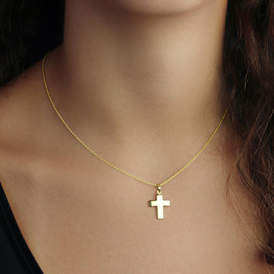 GIOVE MIO 14kt Yellow Gold Cross Pendant with Diamond - Elegant jewelry with a meaningful touch. Showcase your faith in style with this unique design!