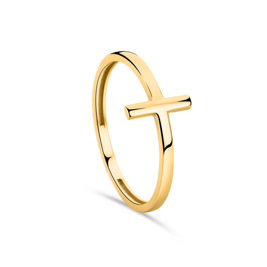 GIOVE MIO 14kt Yellow Gold Religious Ring with Diamond US Size 5 - Unique Jewel for Timeless Radiance. Illuminate Your Style with Elegance!