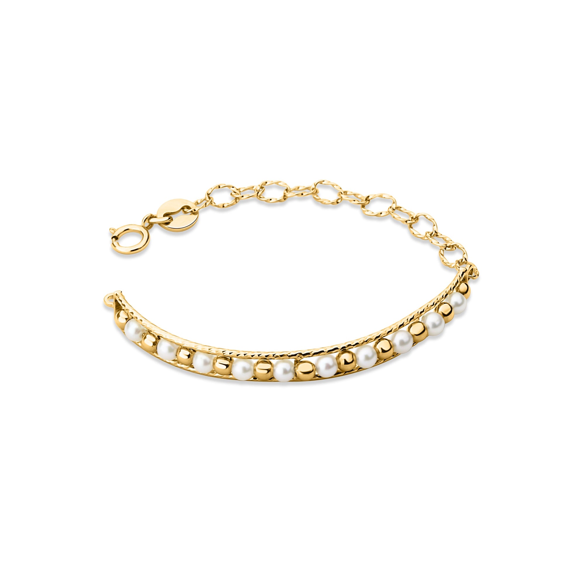 GIOVE MIO Cazandra con Cuentas y Gemas en Oro Amarillo de 14Kt con Perlas. Oro 14Kt / Amarillo / 3.5X44MM