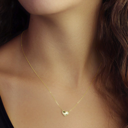 GIOVE MIO Cadena con Dije de Corazón en Oro Amarillo de 14Kt. Oro 14Kt / Amarillo / 9.5X8MM