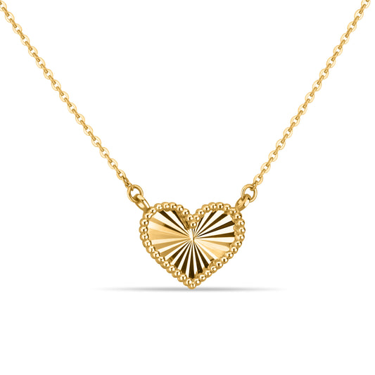 GIOVE MIO 14kt Gold Heart Pendant Necklace - 45cm - Perfect Gift for Her. Shine with this elegant heart pendant on a 14kt yellow gold chain! Make her feel special today! A radiant piece to cherish forever.