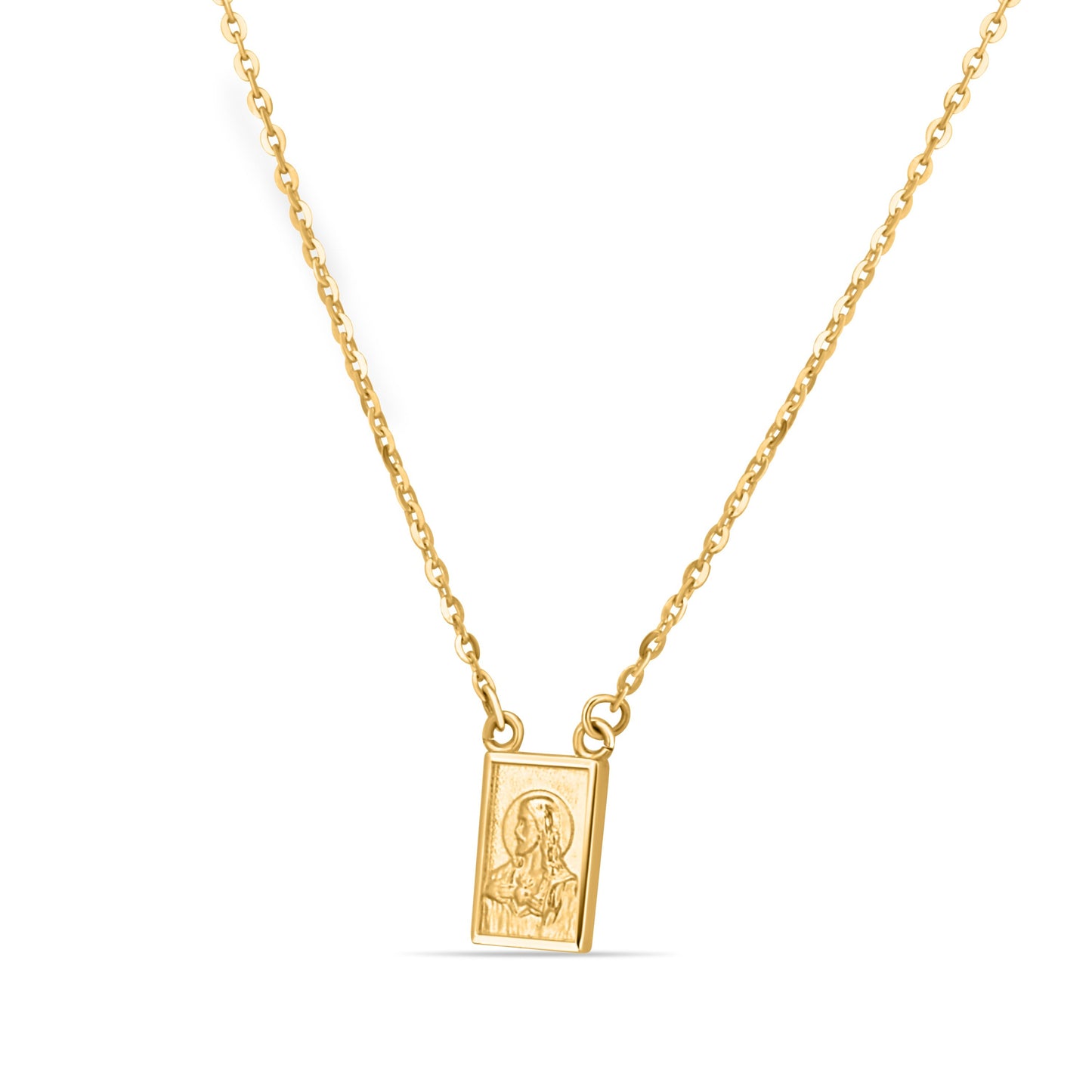 GIOVE MIO Cadena con Medalla de Escapulario en Oro Amarillo de 14Kt. Oro 14Kt / Amarillo / 6X8MM