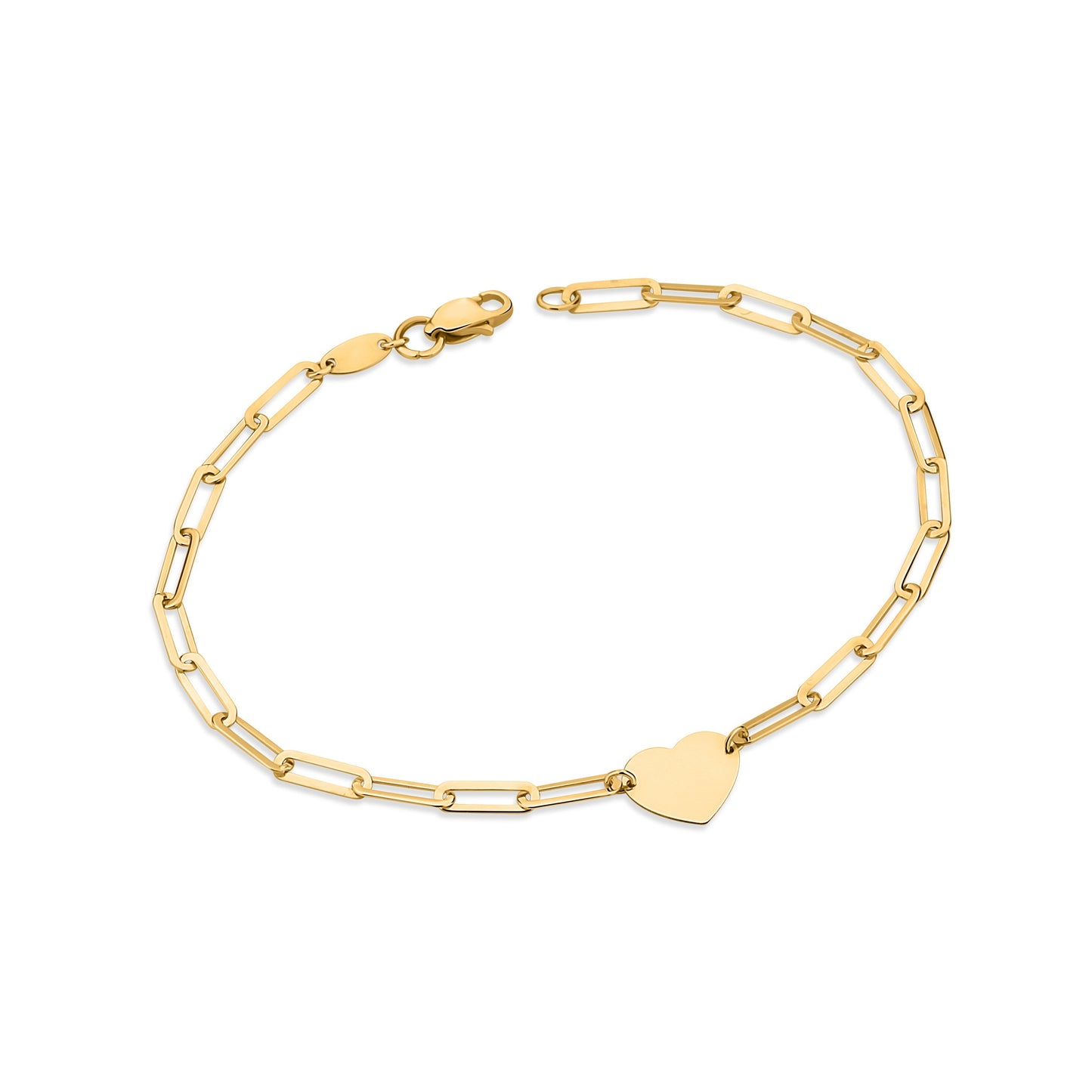 GIOVE MIO Pulsera de Cadena con Corazón en Oro Amarillo de 14Kt. Oro 14Kt / Amarillo