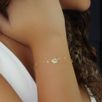 GIOVE MIO Pulsera de Cadena con Medalla de San Benito en Oro Amarillo de 14Kt. Oro 14Kt / Amarillo / 8MM