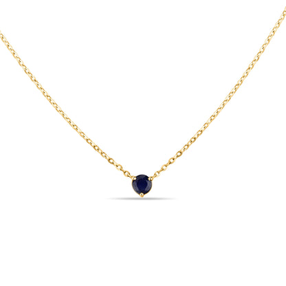 GIOVE MIO Cadena con Dije de Gema en Oro Amarillo de 14Kt con Zafiro Azul. Oro 14Kt / Amarillo / 4MM