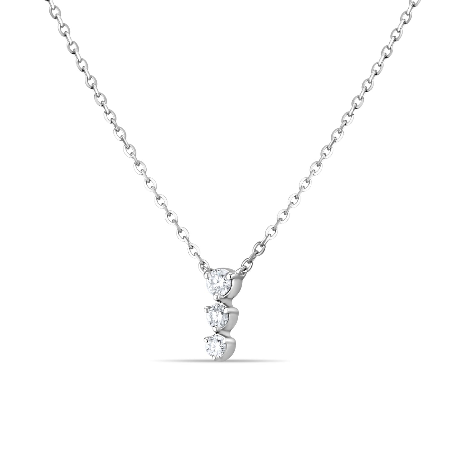 GIOVE MIO Cadena con Dije de Gemas en Oro Blanco de 14Kt con Diamantes Naturales. Oro 14Kt / Blanco / 4X7MM