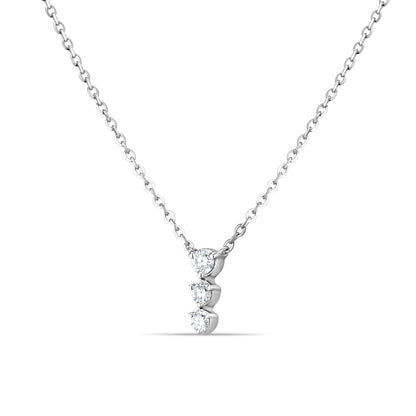 GIOVE MIO Cadena con Dije de Gemas en Oro Blanco de 14Kt con Diamantes Naturales. Oro 14Kt / Blanco / 4X7MM