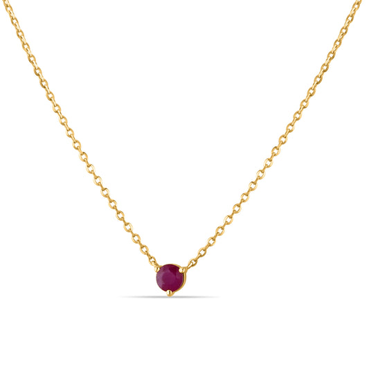 GIOVE MIO Exclusive Ruby Pendant Necklace 0.22ct in 14kt Yellow Gold - 45 CM. Radiate elegance with this unique jewel. Elevate your style now!