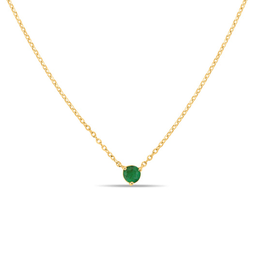 GIOVE MIO 14kt Gold Emerald Pendant Necklace. 0.22ct Diamond. Gift elegance and style with this exquisite piece. Shine with sophistication!