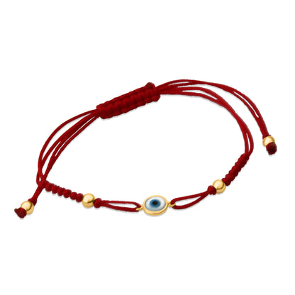 GIOVE MIO Pulsera de Cordon con Ojo Turco en Oro Amarillo de 14Kt. Oro 14Kt / Amarillo / 7MM