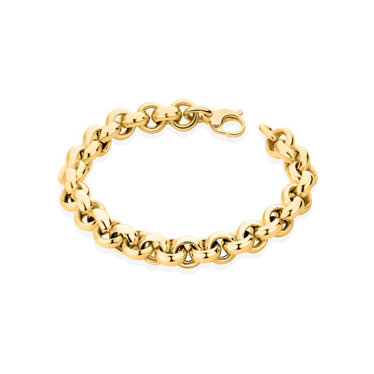 GIOVE MIO Exclusive 18kt Yellow Gold Bracelet with 9.5 MM Diamonds and Lobster Clasp - 20 CM Length. Sparkle with Elegance and Style!