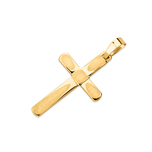 GIOVE MIO 18kt Yellow Gold Cross Pendant with Diamond. Cross Stud Earrings. Enhance your faith with this divine symbol!