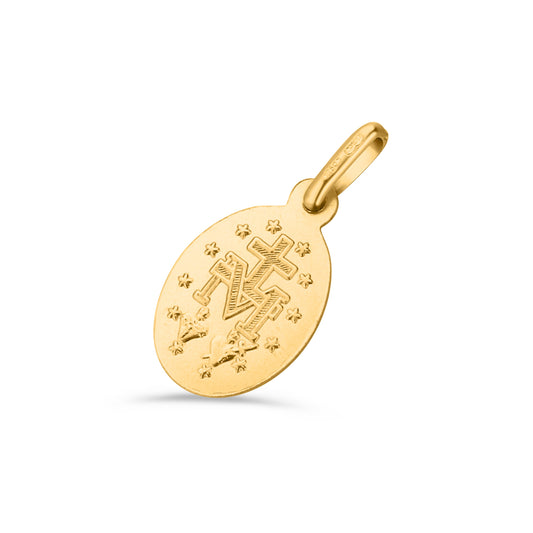 GIOVE MIO Exclusive Virgin Mary Medal in 18kt Yellow Gold with Diamond. Stud Earrings and Matching Bracelet Set. Elevate Your Faith in Style. Illuminate Your Look!