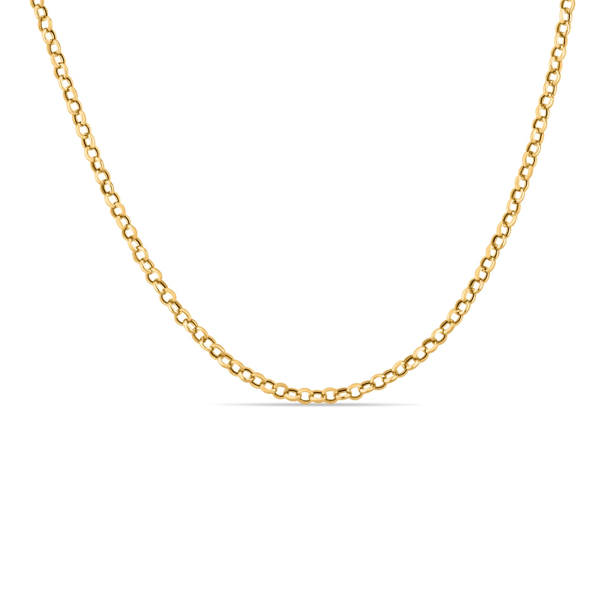 GIOVE MIO 18kt Yellow Gold 2.2 MM Wide 50 CM Length Reasa Clasp Chain. Fine Jewelry for Elegant Style. Stand Out with Class!