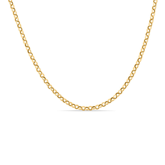 GIOVE MIO 18kt Yellow Gold 2.2 MM Wide 50 CM Length Reasa Clasp Chain. Fine Jewelry for Elegant Style. Stand Out with Class!