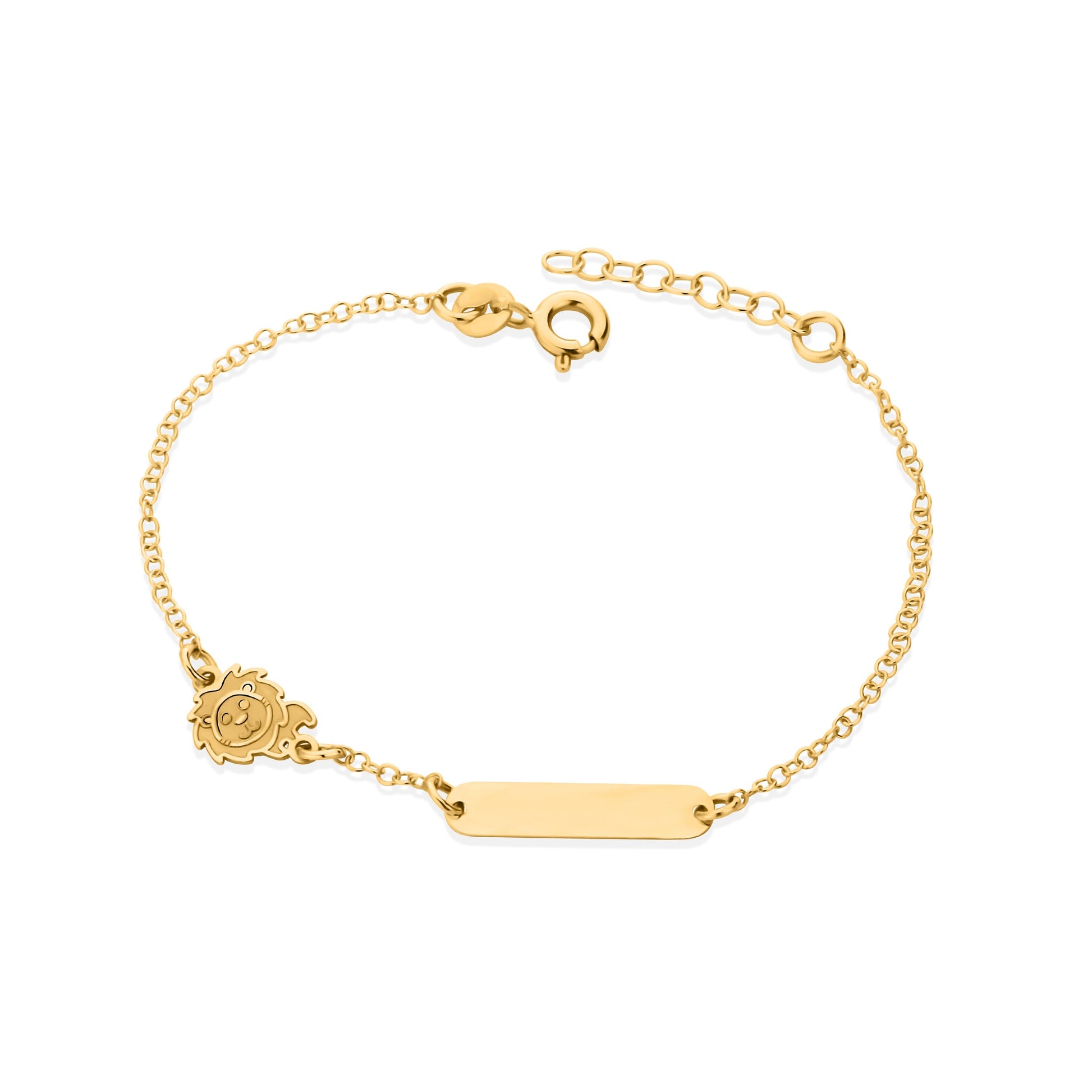 GIOVE MIO Pulsera de Cadena con Placa y Leon en Oro Amarillo de 18Kt. Oro 18Kt / Amarillo / 3X16MM