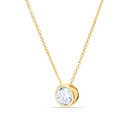 GIOVE MIO 18kt Yellow Gold 45CM Chain with Diamond Pendant. Shine Stylishly and Elegantly! Elevate Your Look Today!