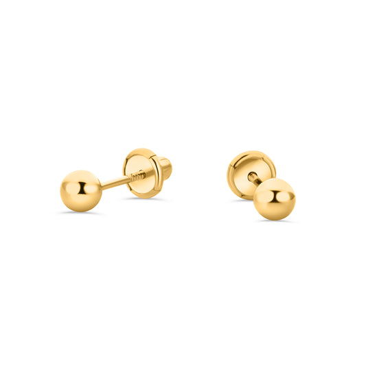 GIOVE MIO 18kt Yellow Gold Stud Earrings with Security Closure and Diamonds. Experience elegance and sophistication in every detail!