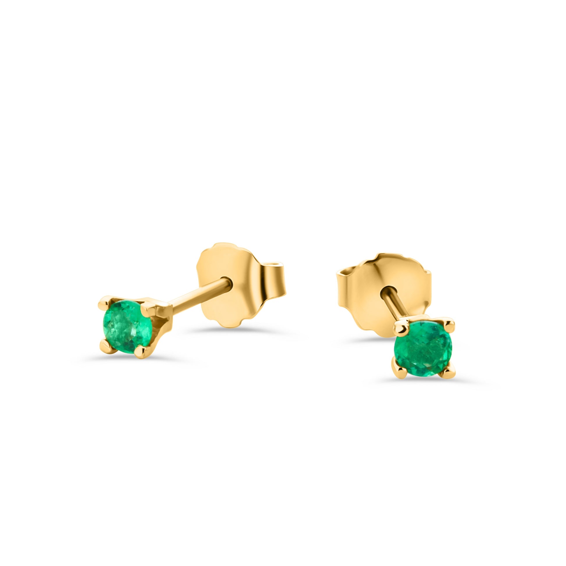 GIOVE MIO Studs en Oro Amarillo de 18Kt con Esmeraldas. Oro 18Kt / Amarillo / DIA3.5MM