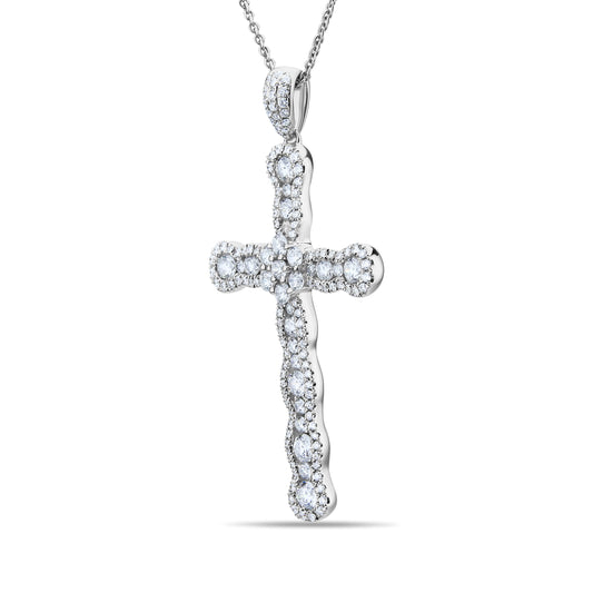 GIOVE MIO Exclusive 18kt White Gold Cross Bracelet with 150 Diamonds 1.61ct G-H VVS-VS. Earrings, Pendants, and more. Shine elegantly and stylishly!