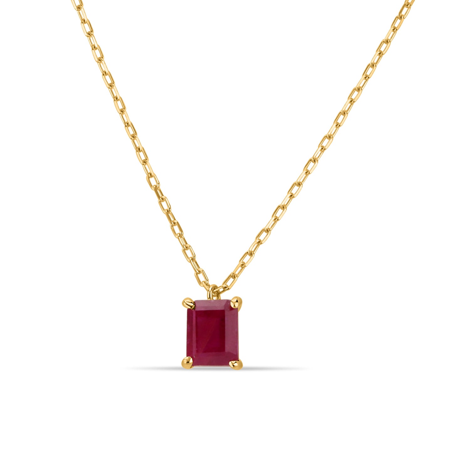 GIOVE MIO Exclusive Ruby Emerald Pendant Necklace in 14kt Gold, 40-45cm. Reasa Clasp. Ruby Emerald 0.45ct I - INTENSE. Elegantly stand out!